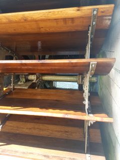 Roue restaurée du Moulin des Mécaniciens