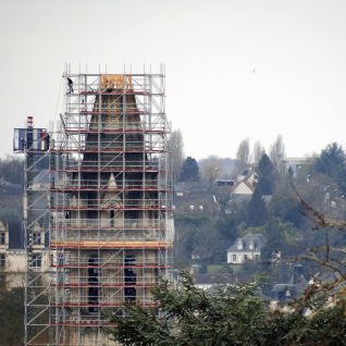 Démontage de la flèche du clocher